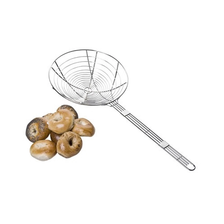 سلة مقلاة المطبخ الفولاذية بمقبض طويل